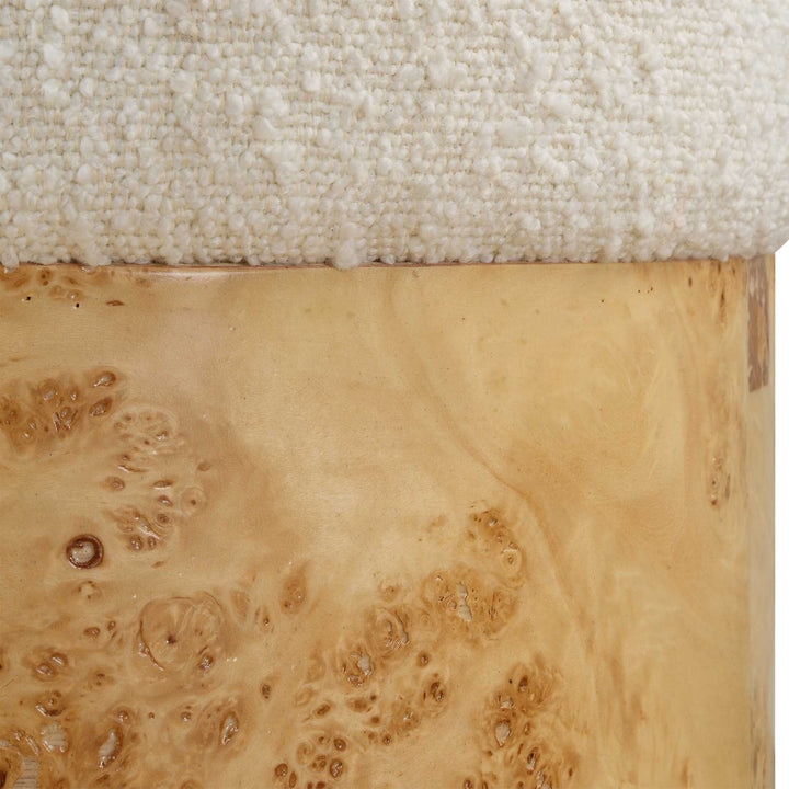 Uttermost Swirls Poplar Ivory Ottoman