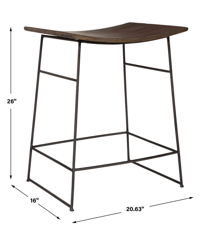 Uttermost Thura Walnut Counter Stool