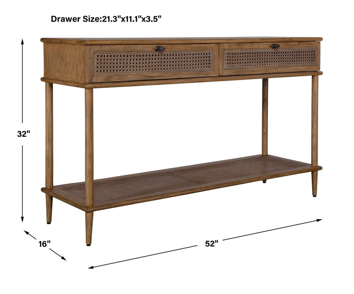 Uttermost Coast Rattan Console Table