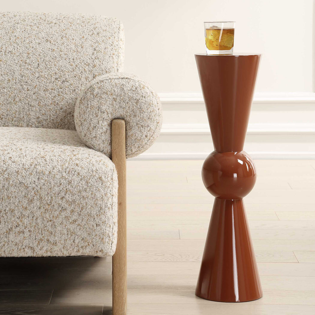 Uttermost Hepler Gloss Terracotta Drink Table