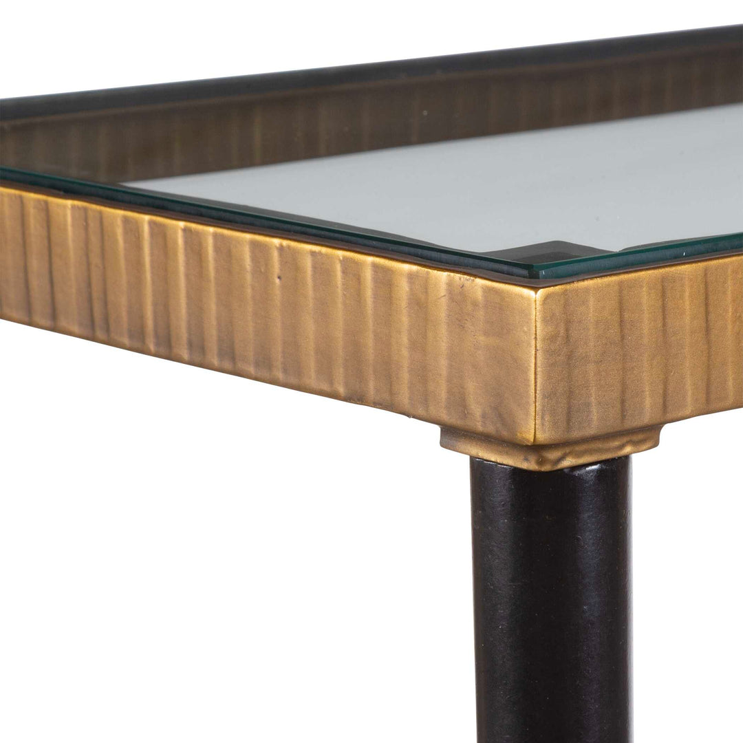 Uttermost Stiletto Antique Gold Console Table