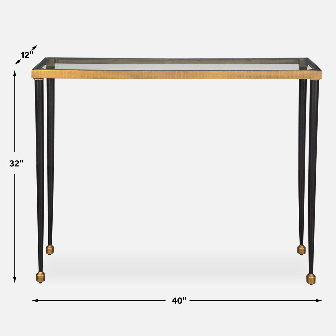 Uttermost Stiletto Antique Gold Console Table