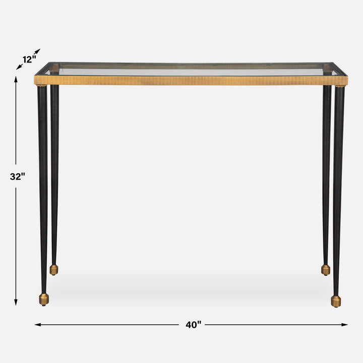 Uttermost Stiletto Antique Gold Console Table