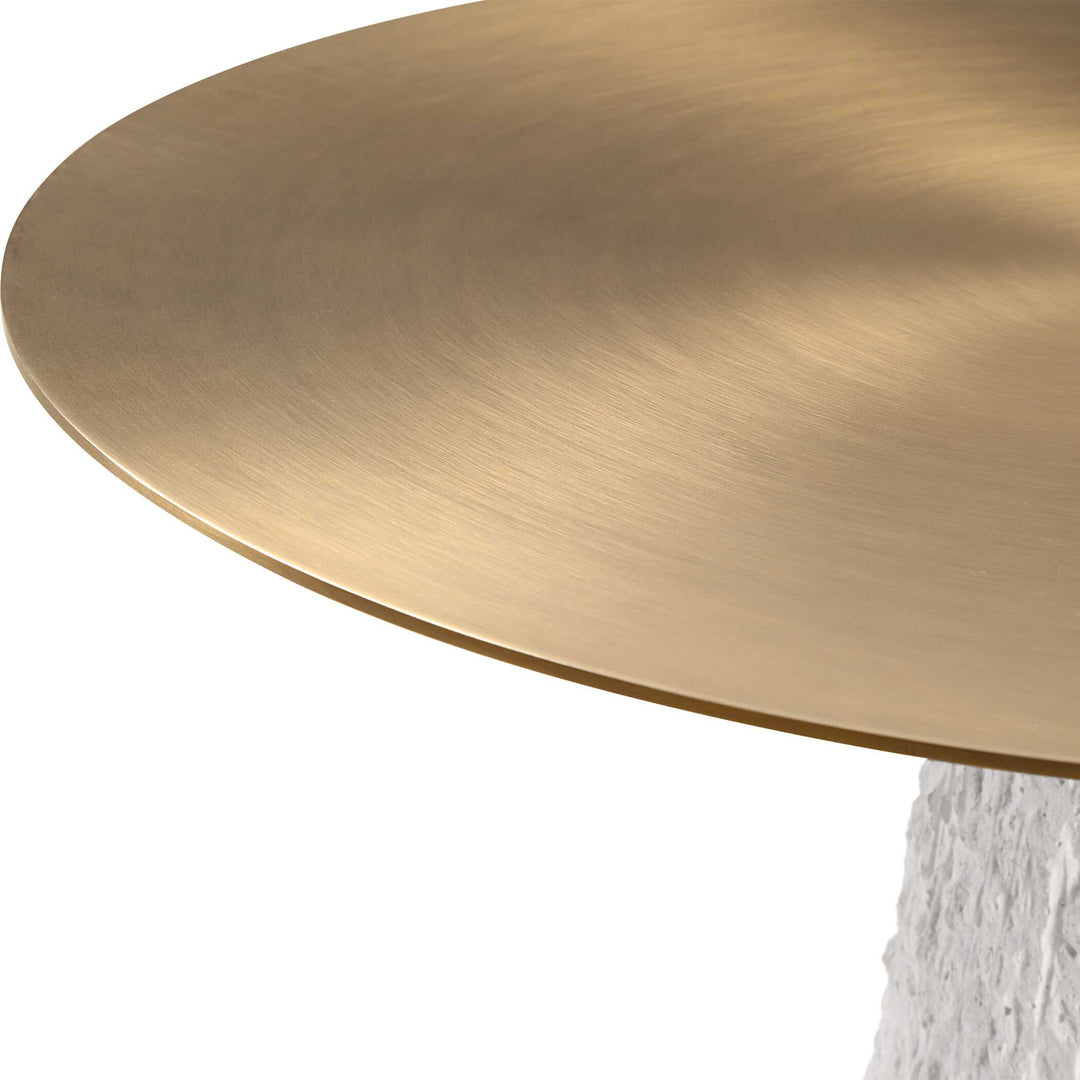 Uttermost Hollen White Stone Accent Table