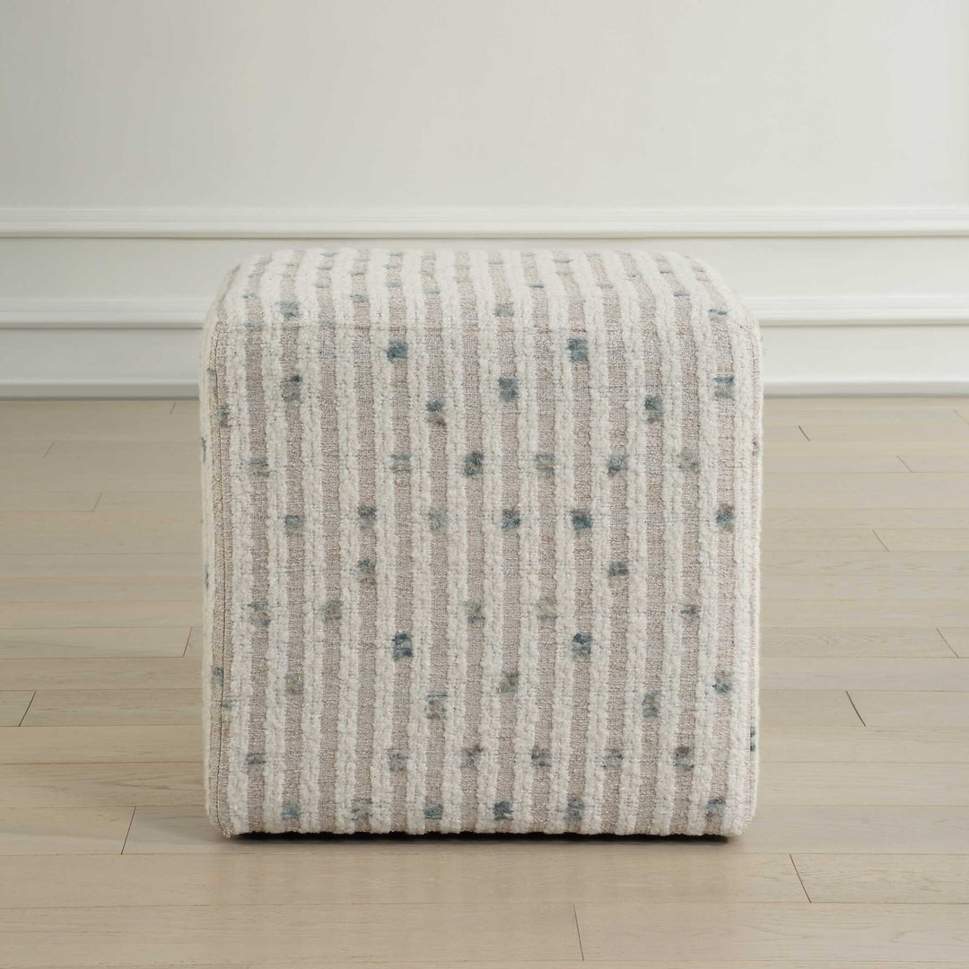 Uttermost Joie White Chenille Ottoman