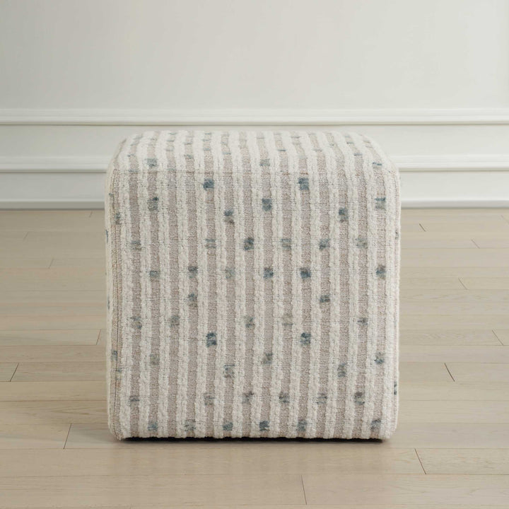 Uttermost Joie White Chenille Ottoman
