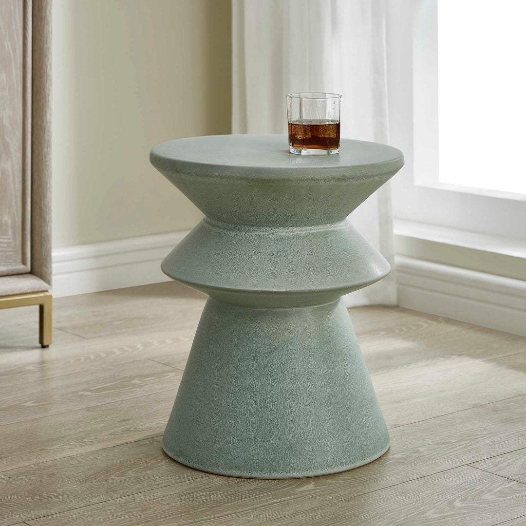 Uttermost Imogene Seafoam Glaze Garden Stool