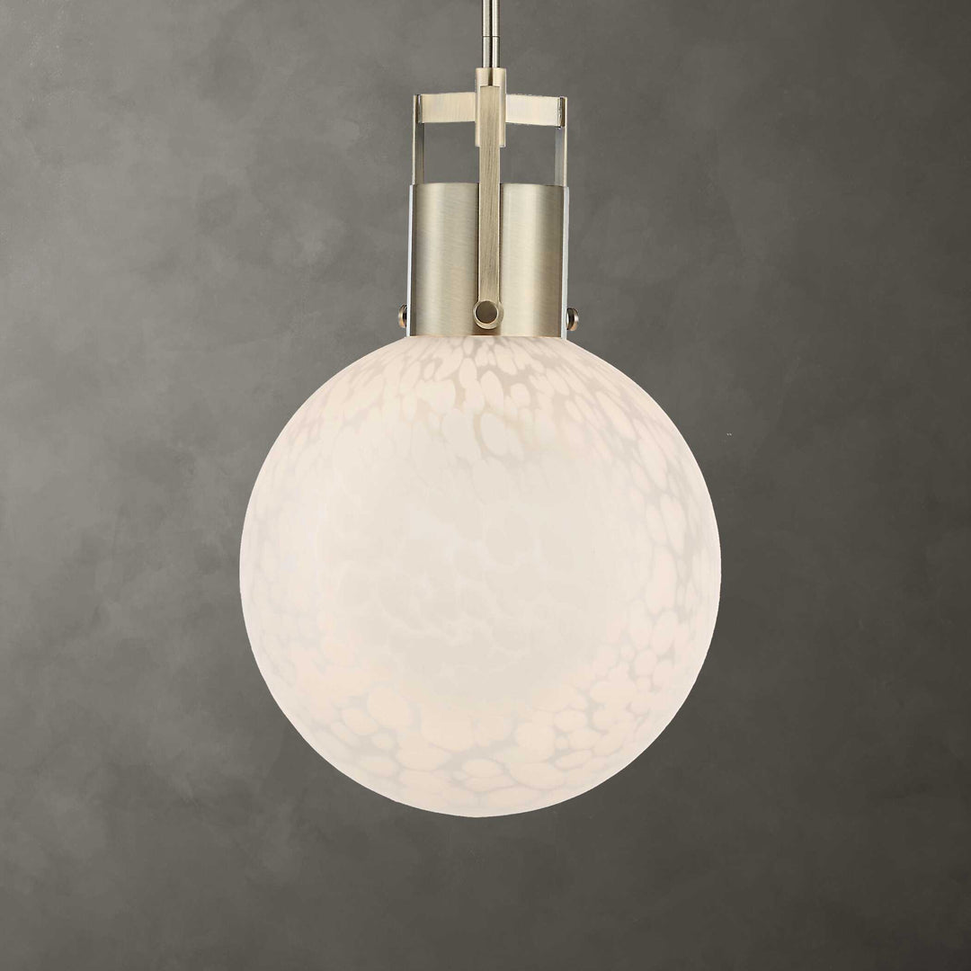 Uttermost Huch 1 Light White Glass Pendant