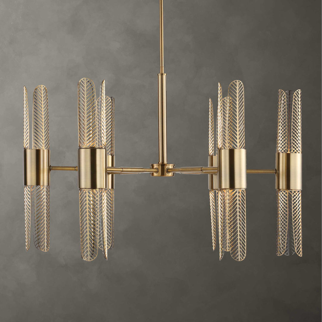 Uttermost Cret 12 Light Brass Chandelier