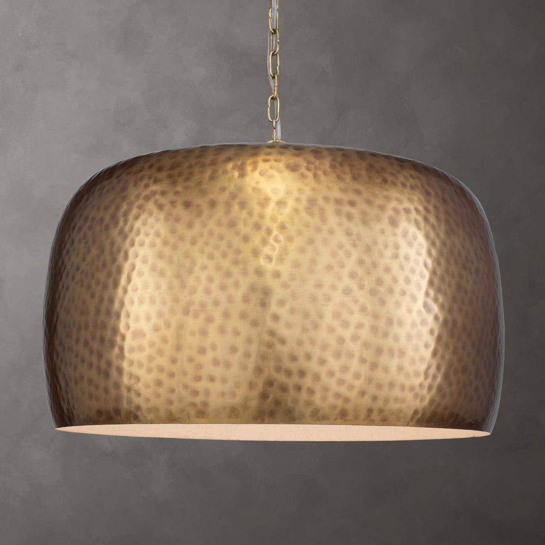 Uttermost Lemont Hammered Brass 1 Light Pendant