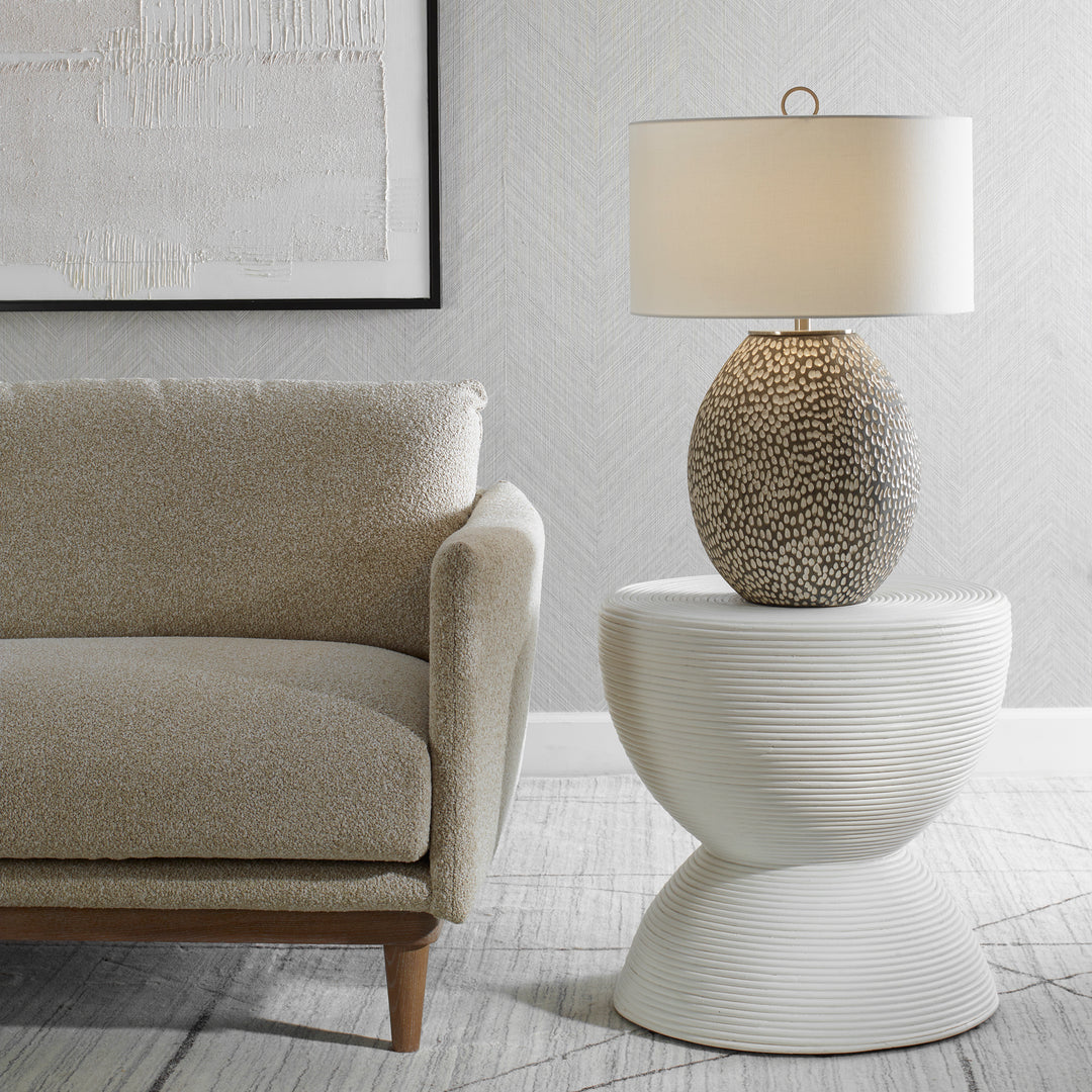 Uttermost Cyprien Gray White Table Lamp