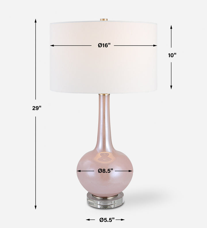 Uttermost Rosa Pink Glass Table Lamp