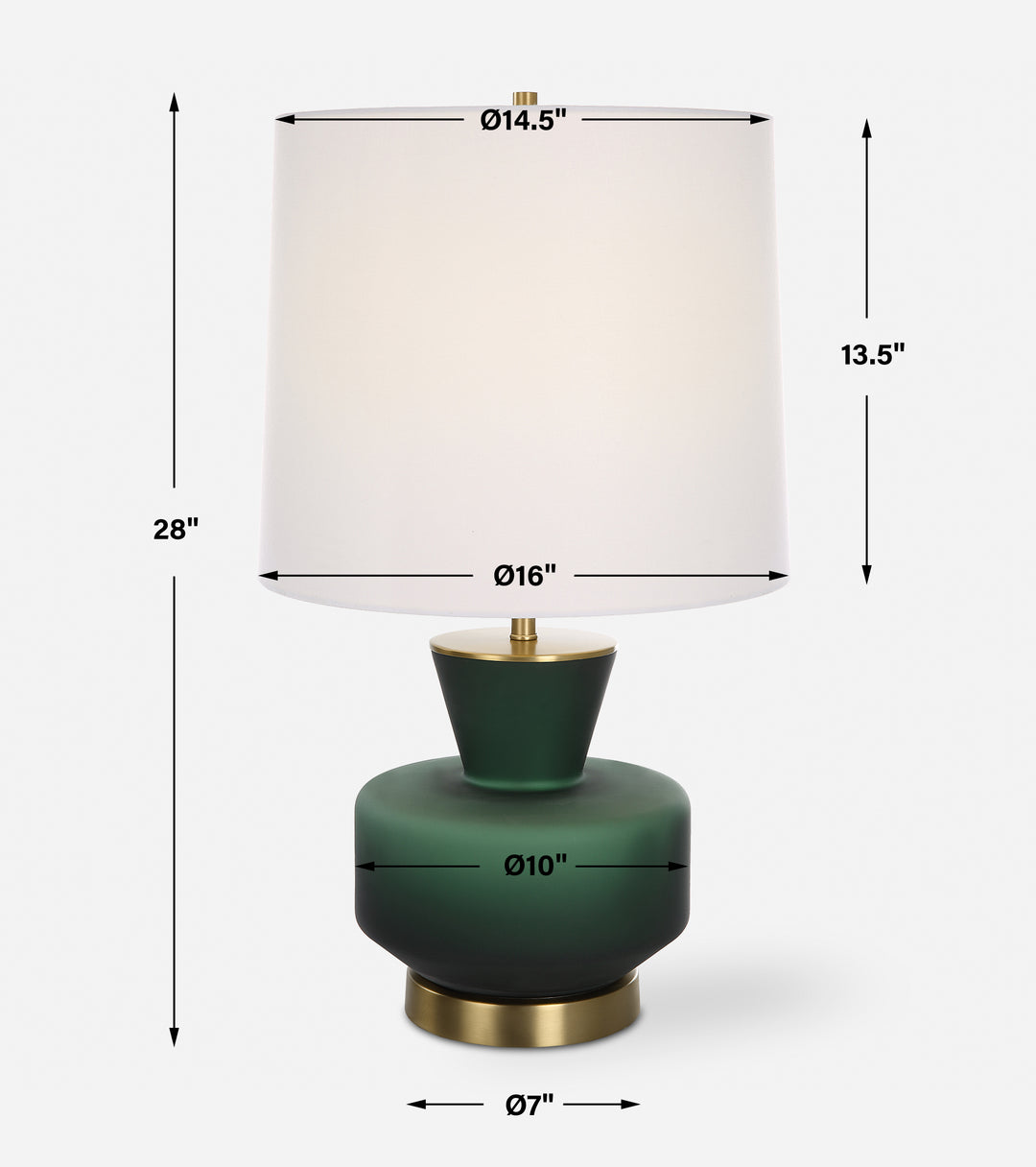 Uttermost Trentino Dark Emerald Green Table Lamp