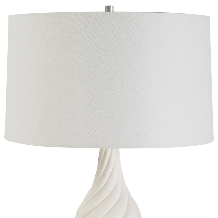 Uttermost Twisted Swirl White Table Lamp