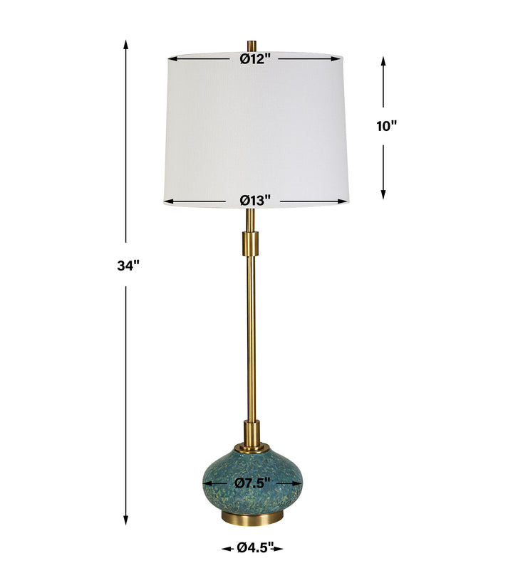 Uttermost Kaimana Aged Blue Buffet Lamp