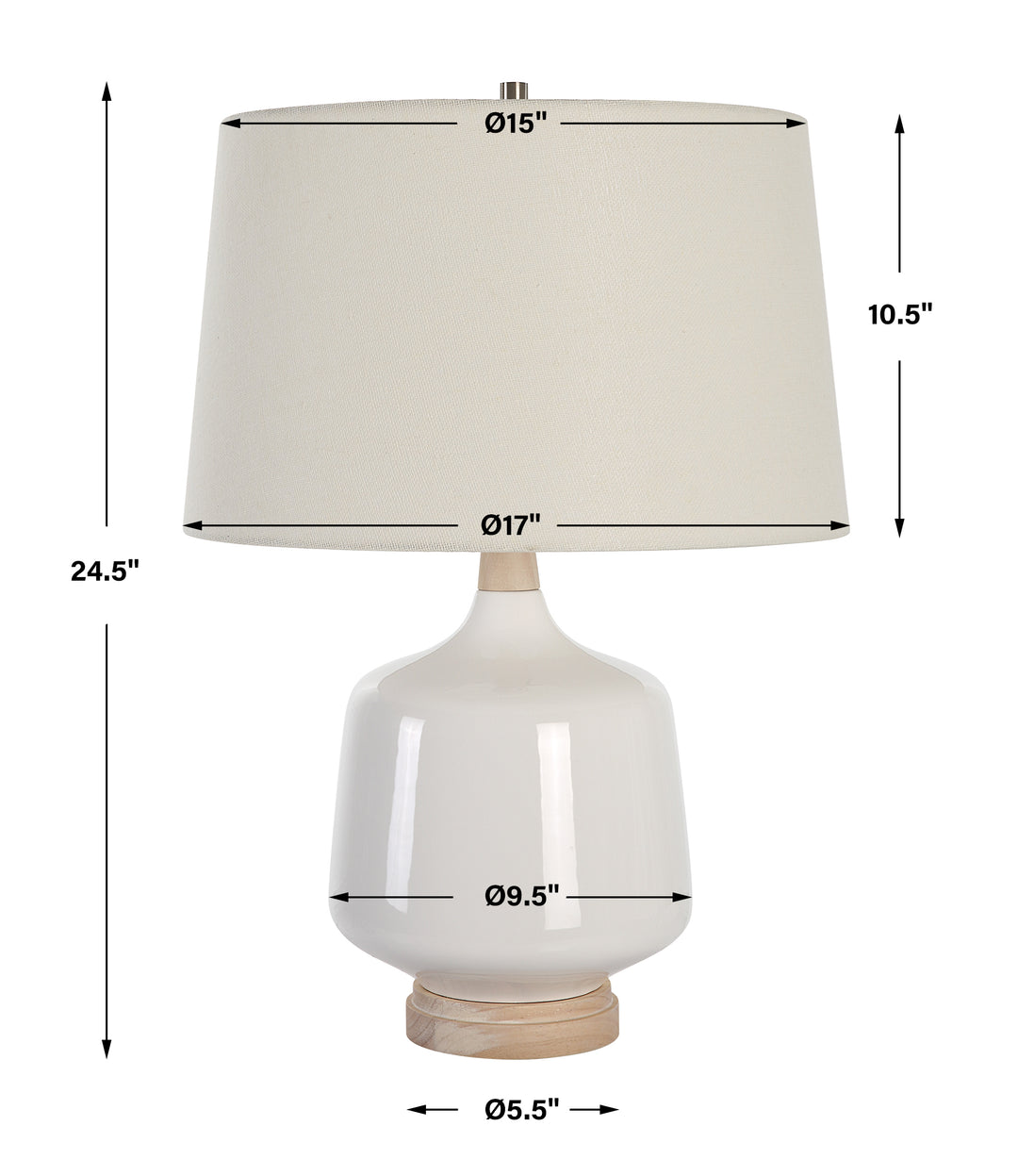 Uttermost Opal Gloss White Table Lamp