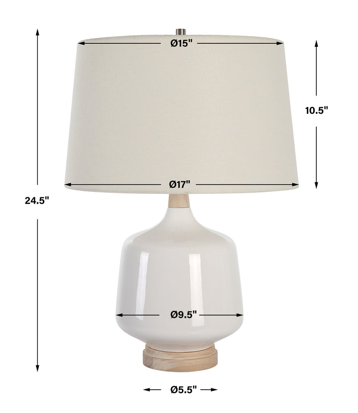 Uttermost Opal Gloss White Table Lamp