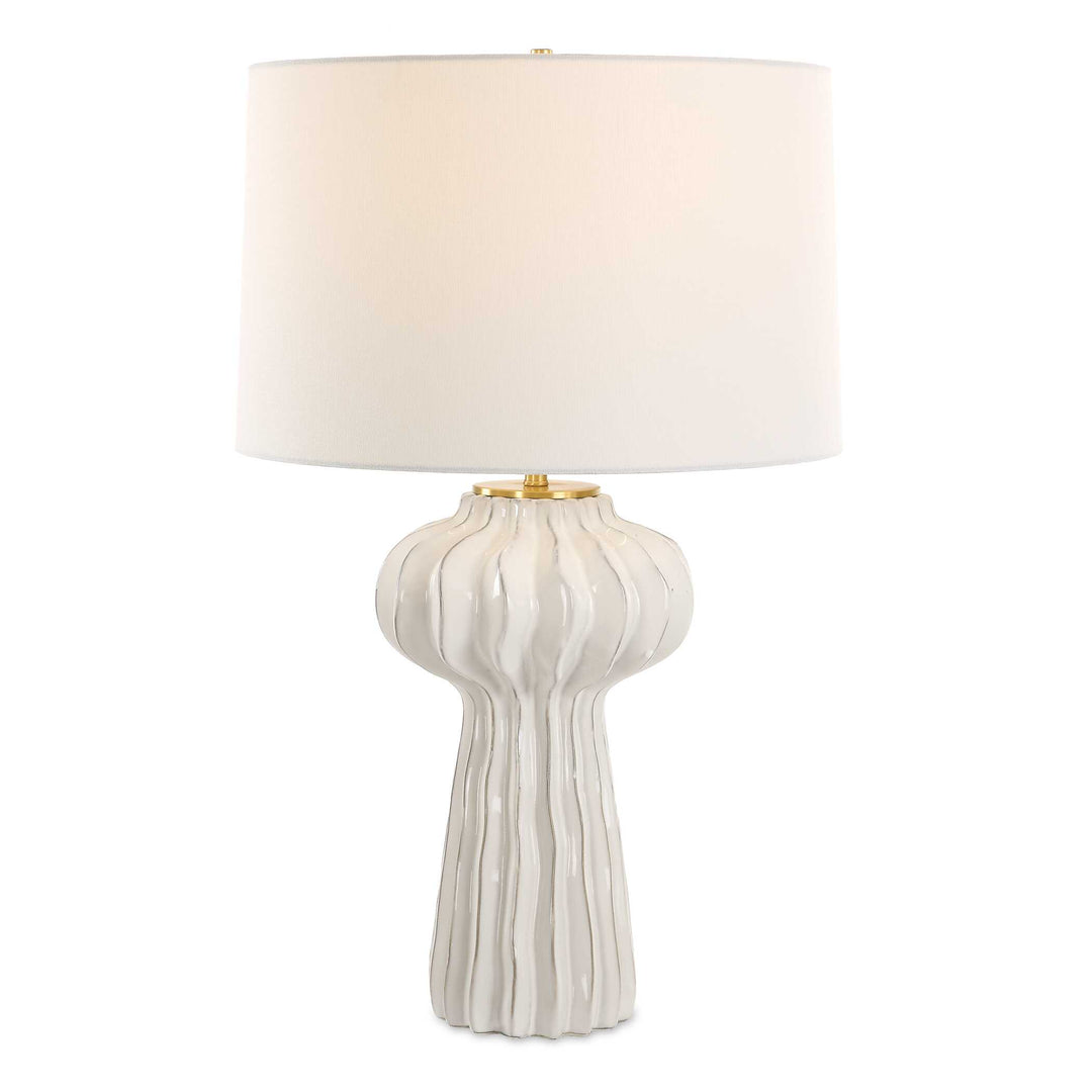 Uttermost Wrenley Ridged White Table Lamp