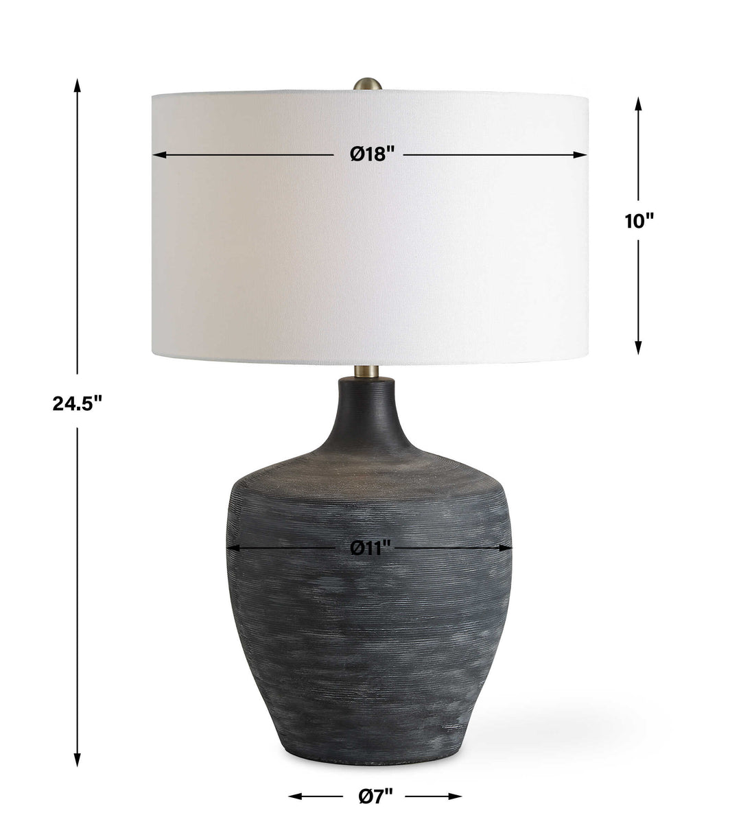 Uttermost Graphite Ribbed Table Lamp