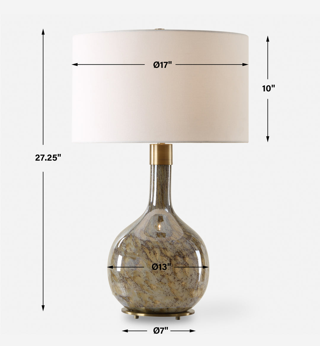 Uttermost Rhine Brown Glass Table Lamp