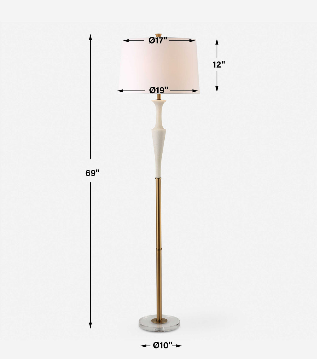Uttermost Colette White Stone Floor Lamp