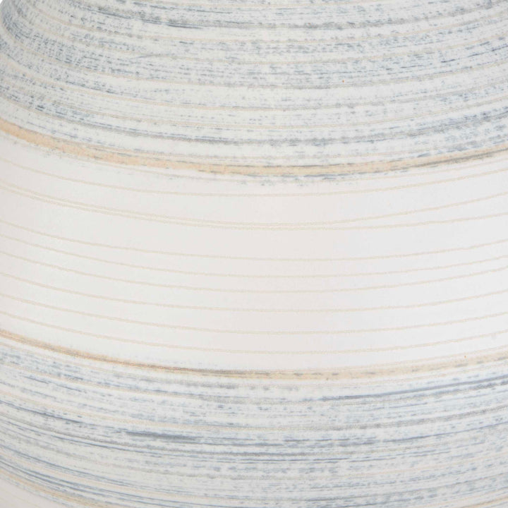 Uttermost Potter Striped Ivory Blue Table Lamp