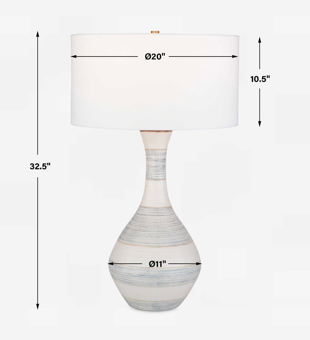 Uttermost Potter Striped Ivory Blue Table Lamp