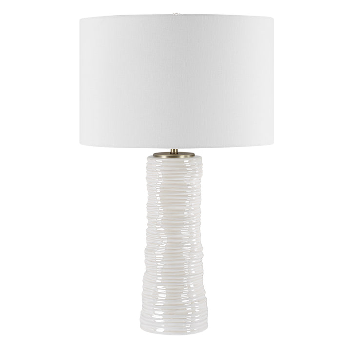 Uttermost Pavlova Glossy White Table Lamp