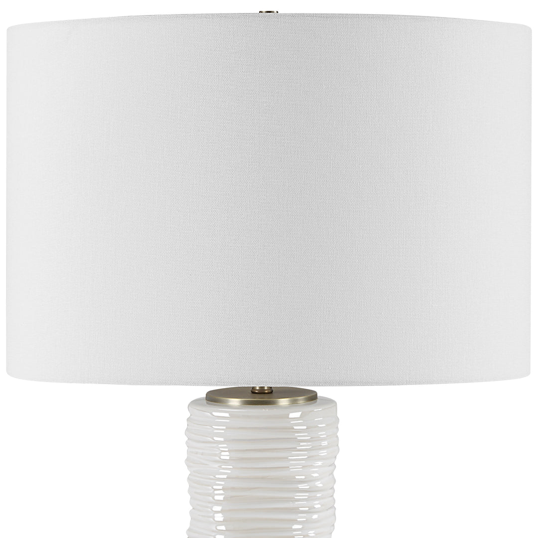 Uttermost Pavlova Glossy White Table Lamp