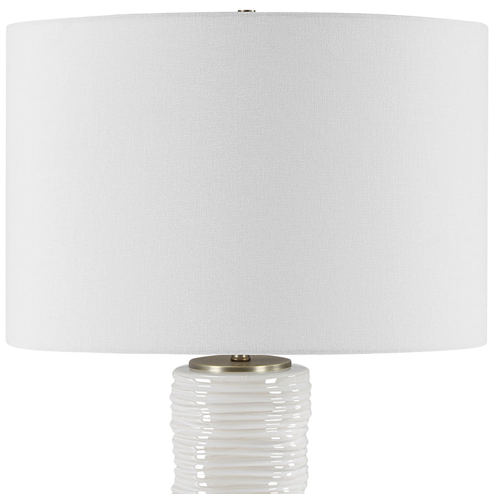 Uttermost Pavlova Glossy White Table Lamp