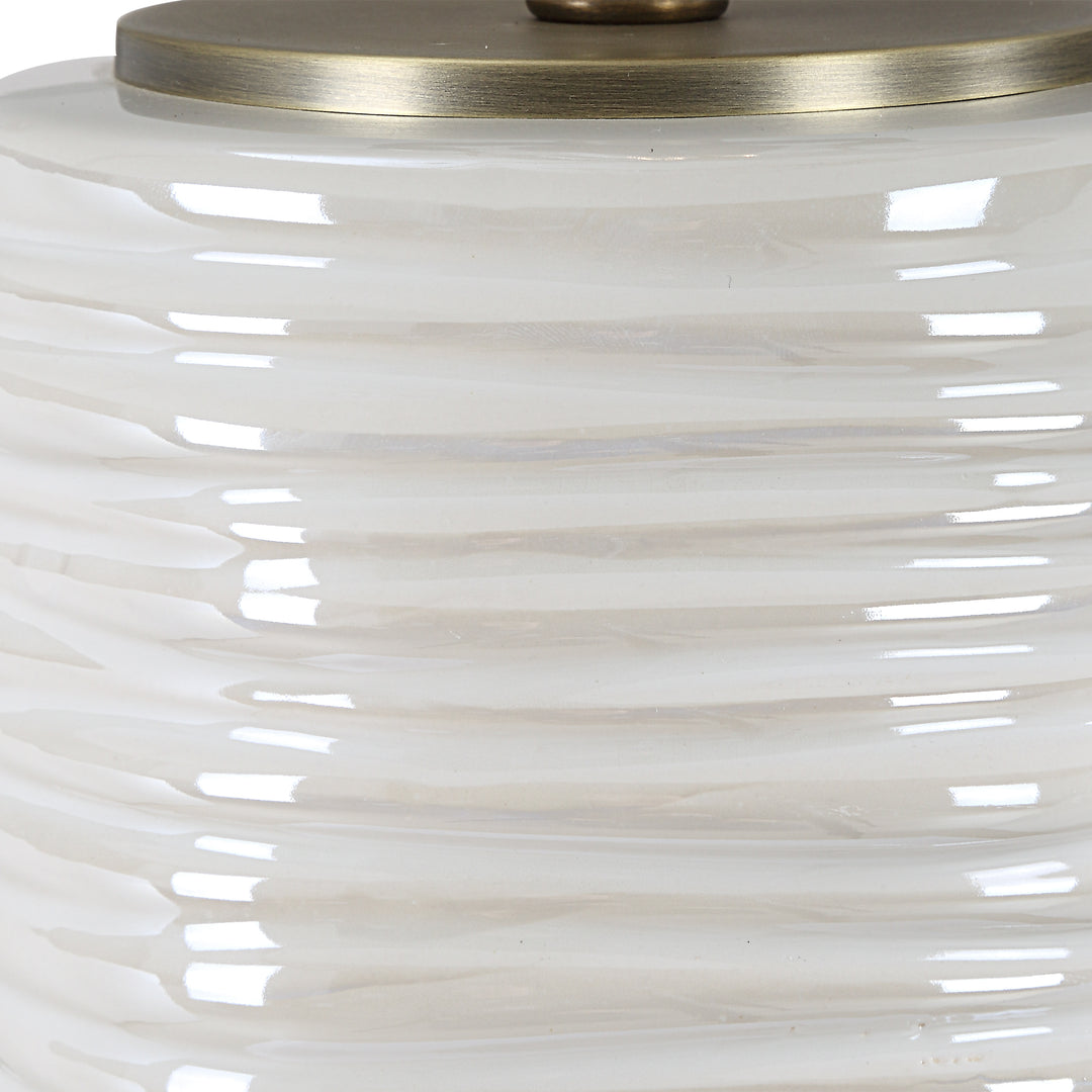 Uttermost Pavlova Glossy White Table Lamp