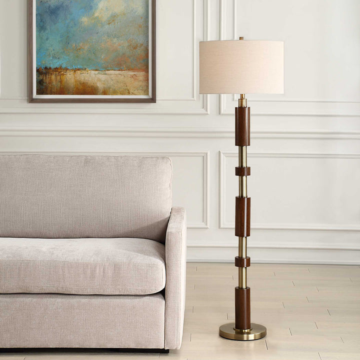 Uttermost Stacked Wooden Floor Lamp