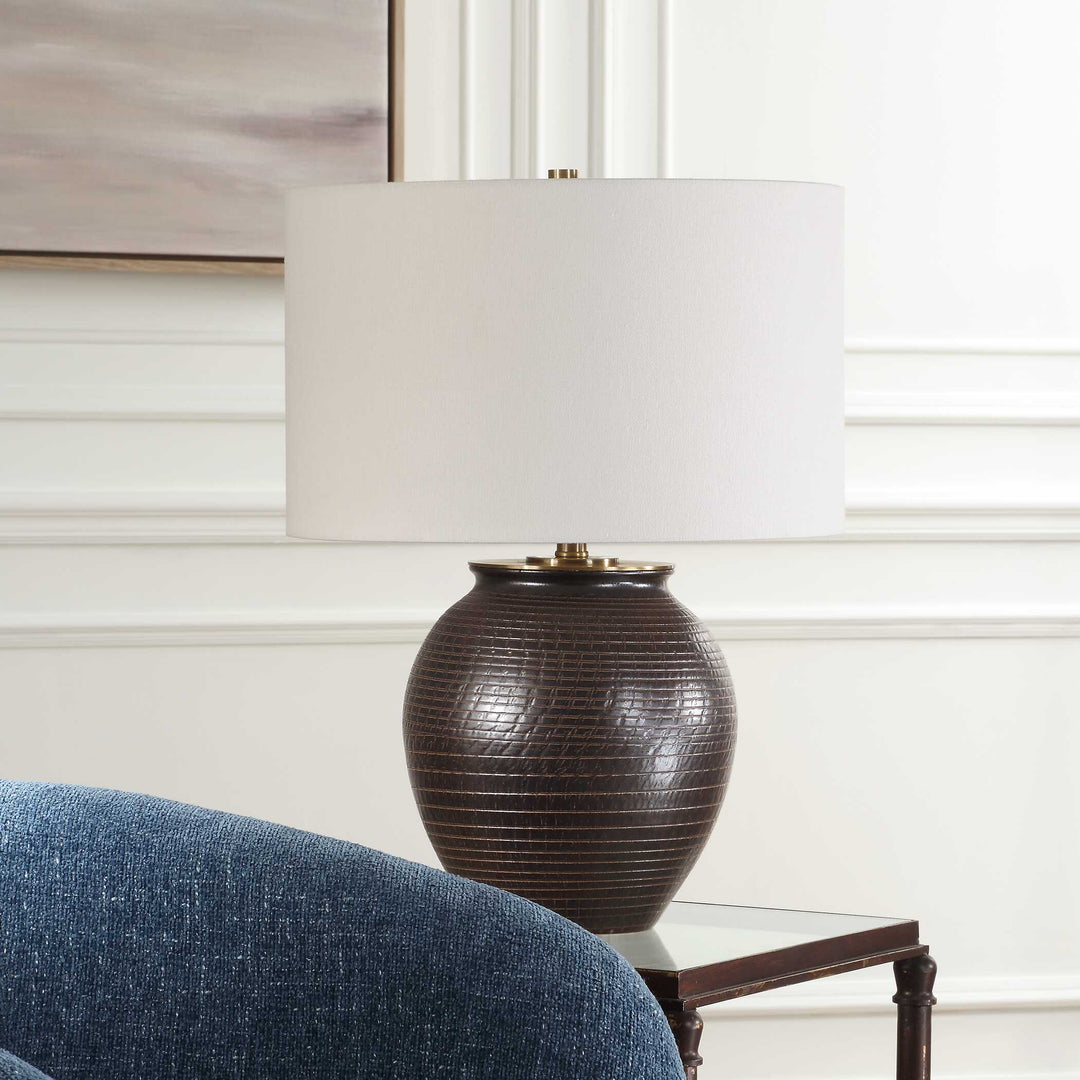 Uttermost Hawkins Bronze Ribbed Table Lamp
