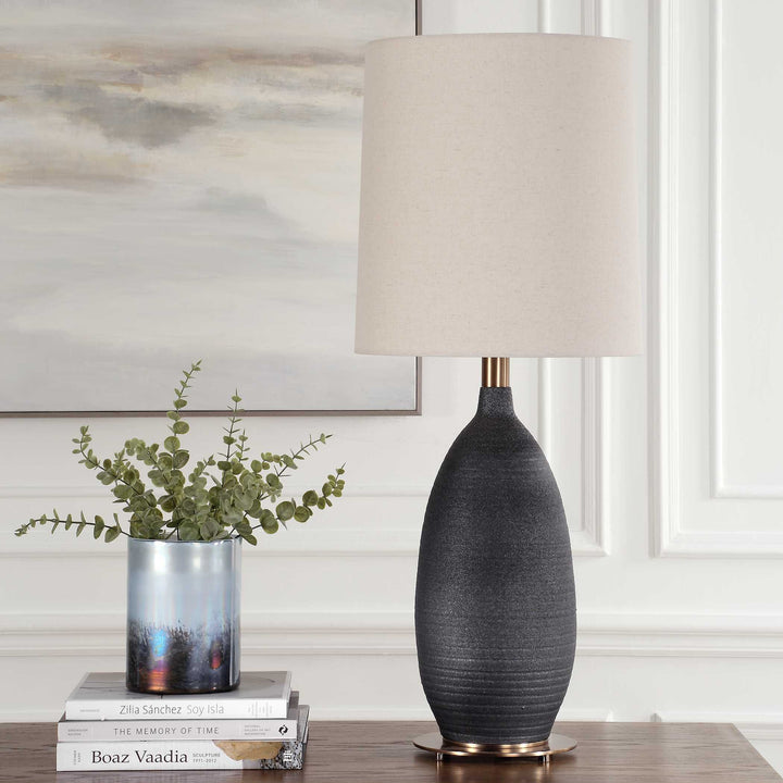 Uttermost Bower Matt Black Table Lamp