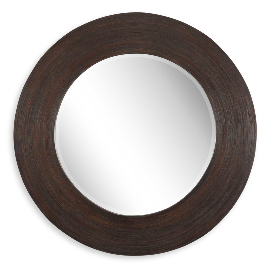 Uttermost Dutton Dark Walnut Round Mirror