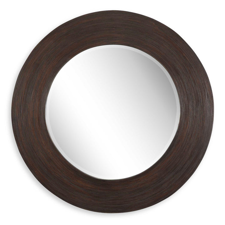 Uttermost Dutton Dark Walnut Round Mirror