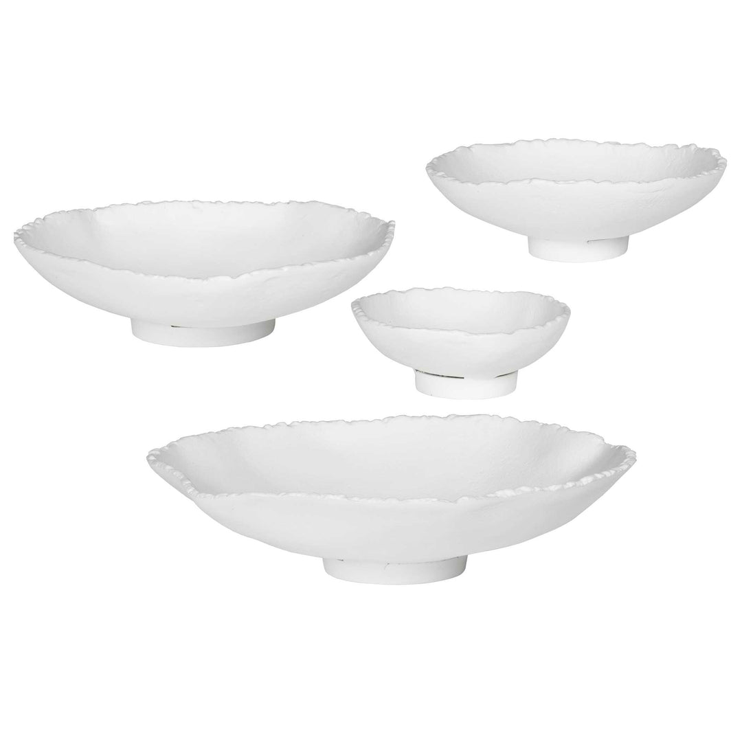 Uttermost Lucky Coins White Metal Wall Bowls Set/4