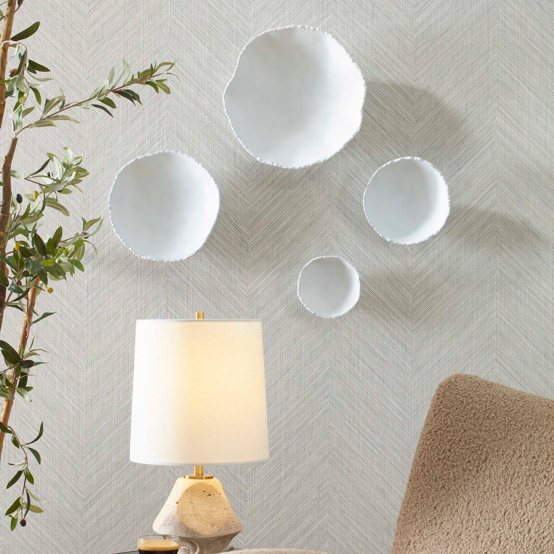 Uttermost Lucky Coins White Metal Wall Bowls Set/4