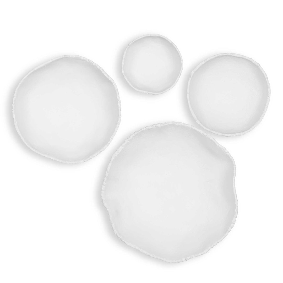 Uttermost Lucky Coins White Metal Wall Bowls Set/4