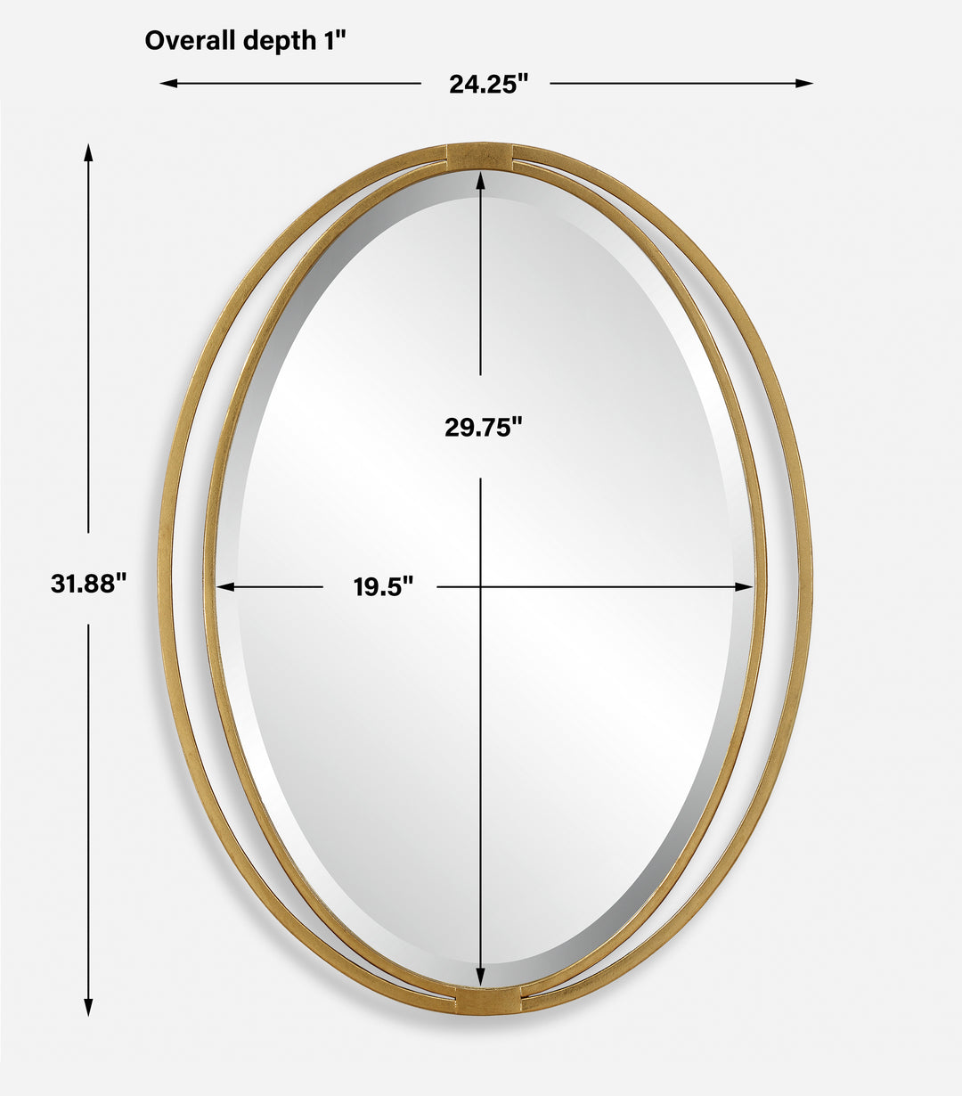 Uttermost Rhodes Gold Oval Mirror