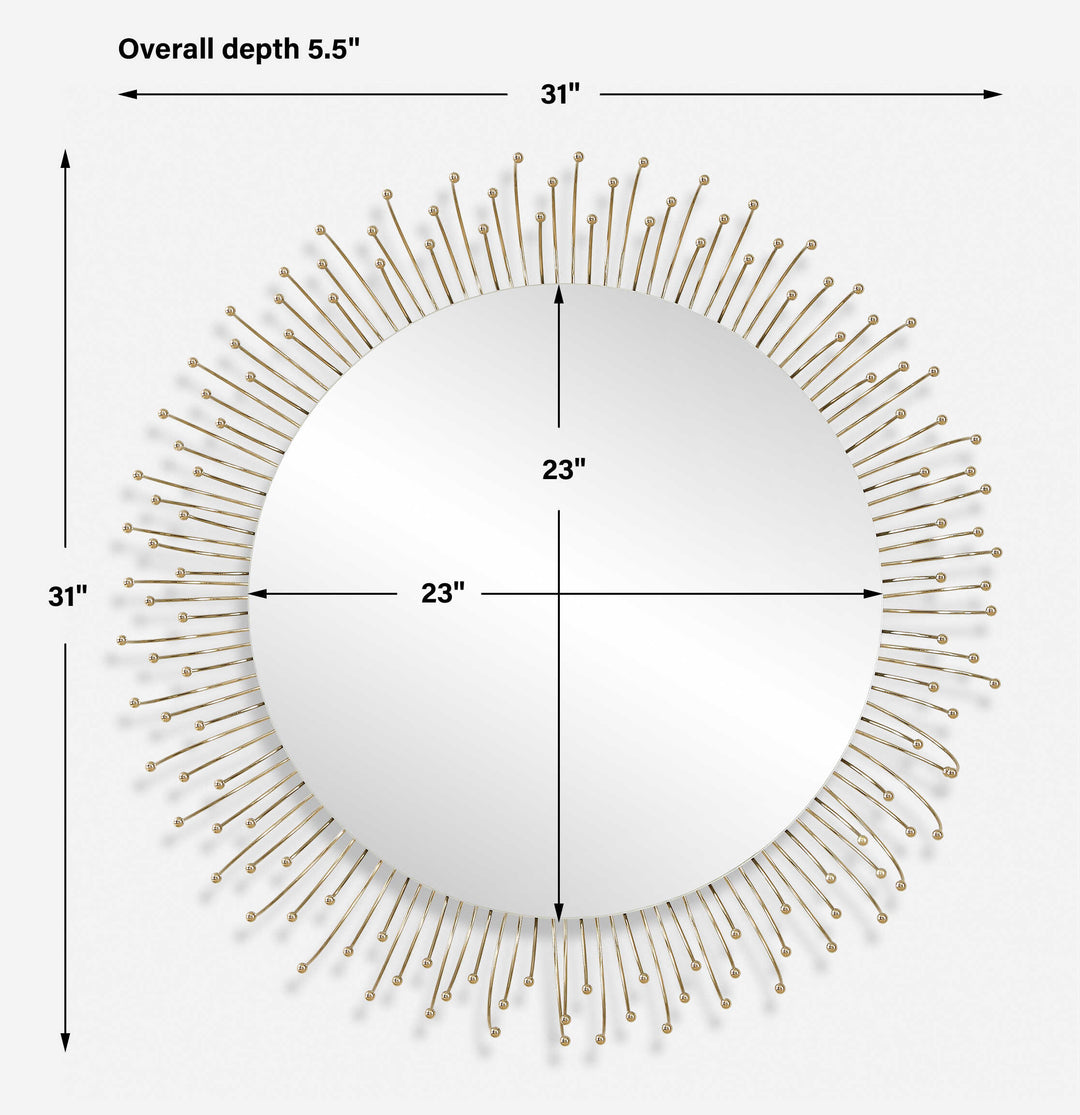 Uttermost Aga Round Gold Mirror