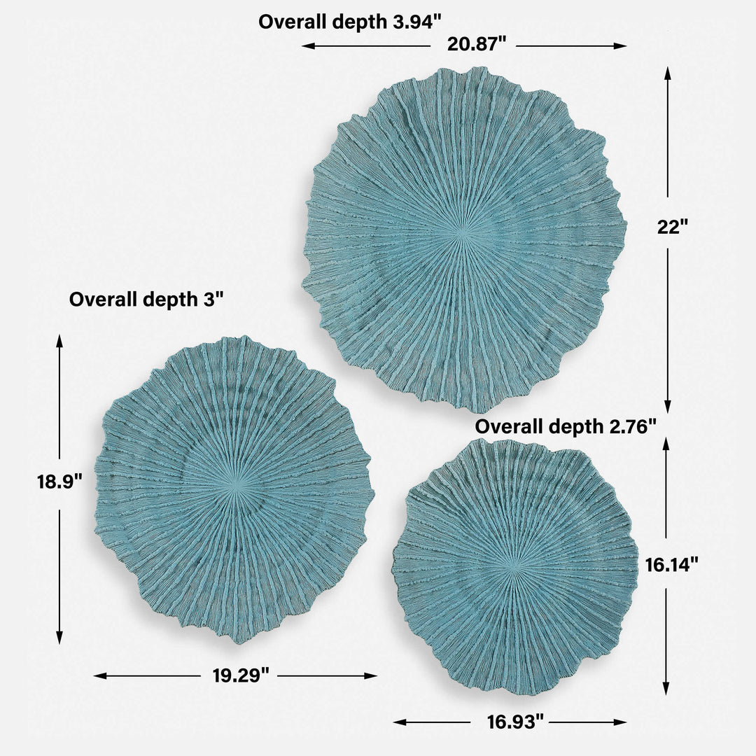 Uttermost Ocean Gems Blue Wall Decor Set/3
