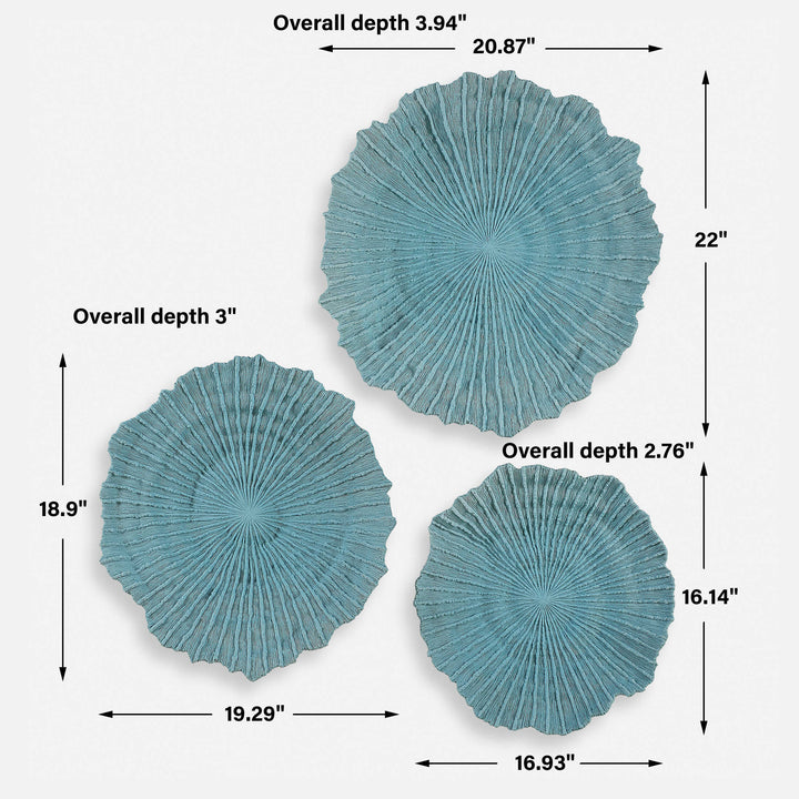 Uttermost Ocean Gems Blue Wall Decor Set/3