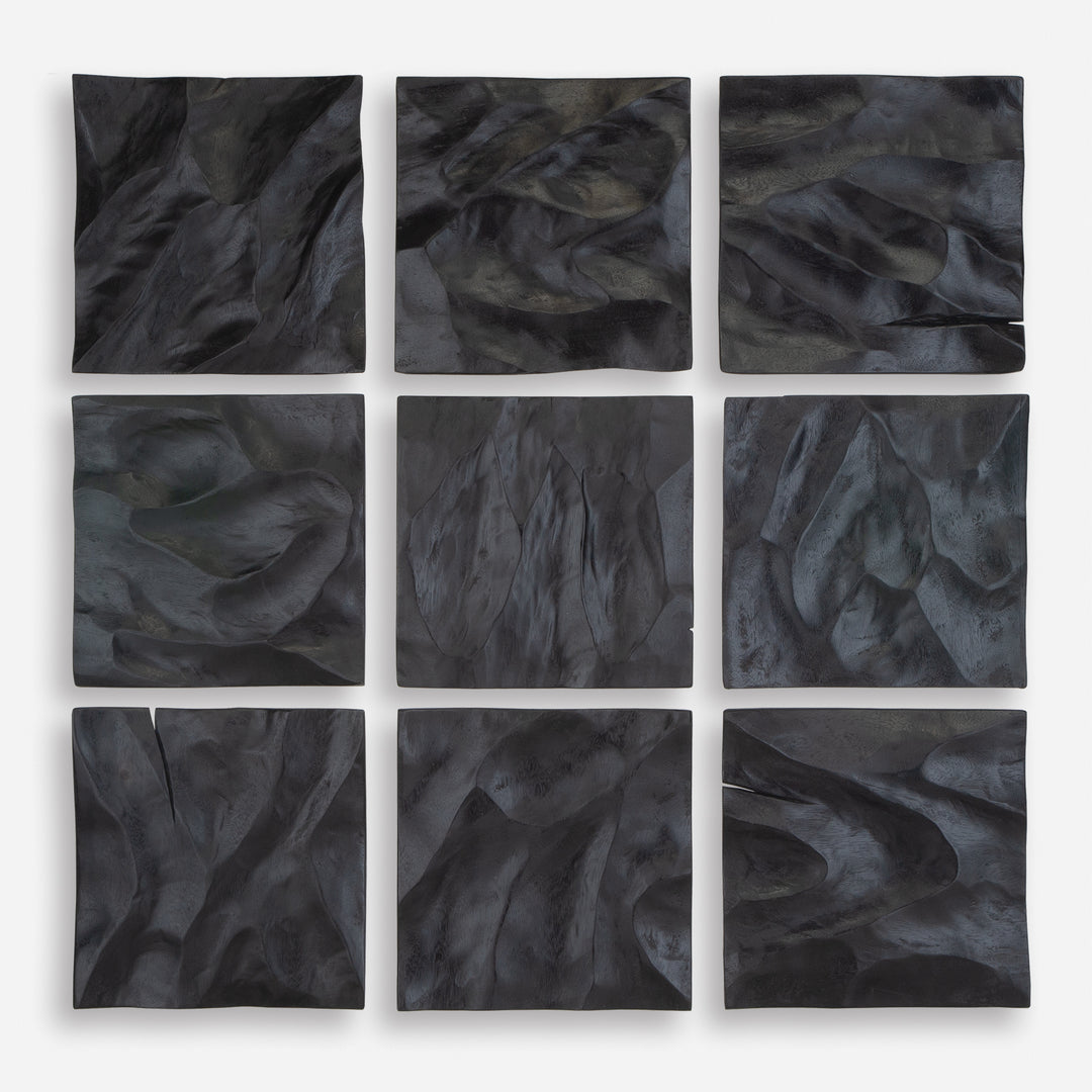 Uttermost Malosi Black Wood Wall Decor Set/9