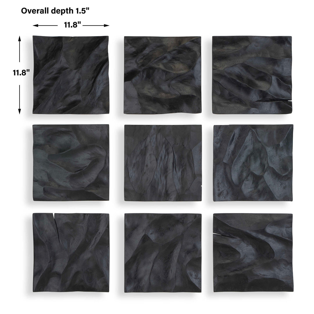 Uttermost Malosi Black Wood Wall Decor Set/9