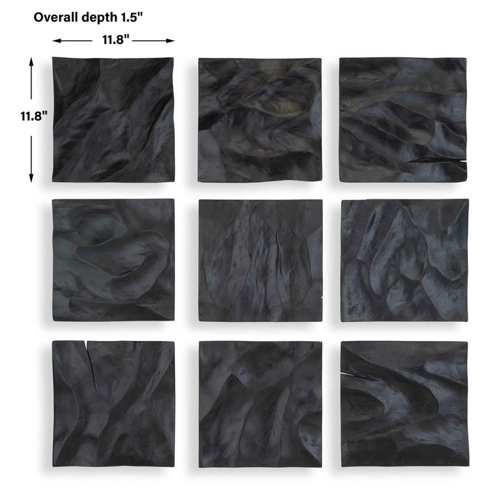 Uttermost Malosi Black Wood Wall Decor Set/9