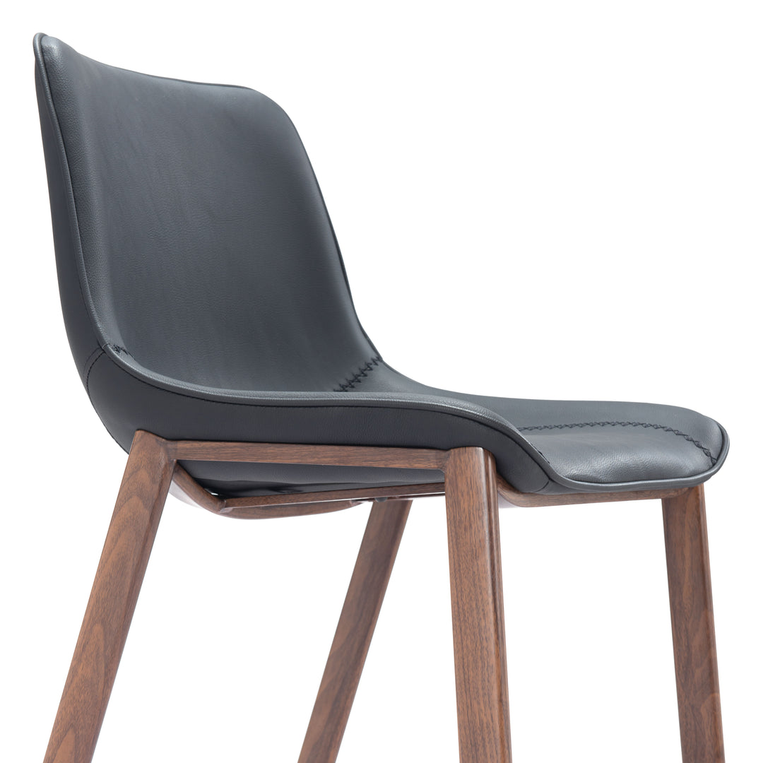 Zuo Magnus Barstool (Set of 2) Black & Walnut