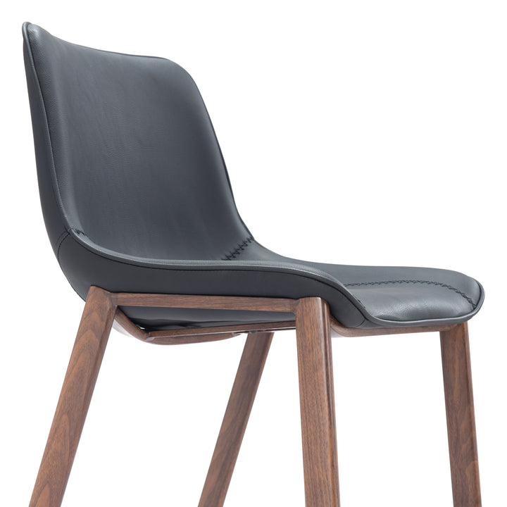 Zuo Magnus Barstool (Set of 2) Black & Walnut