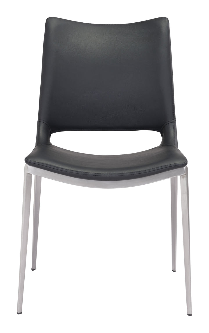 Zuo Ace Dining Chair (Set of 2) Black & Silver