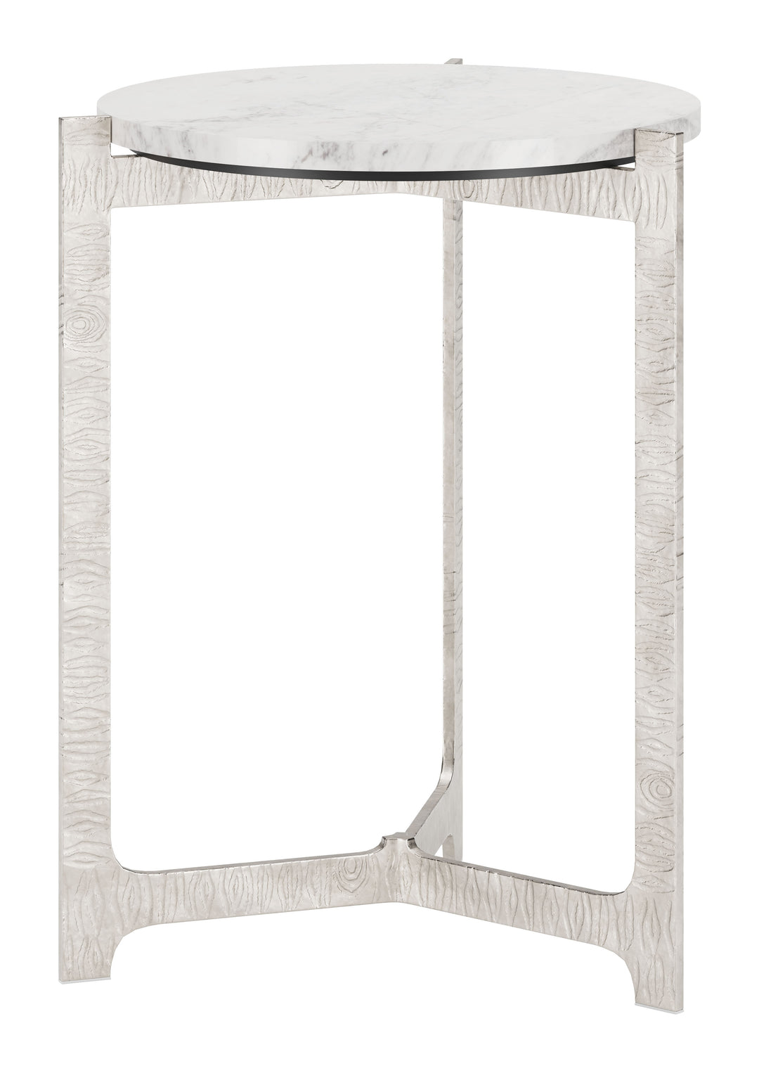 Zuo Barmas Side Table White & Silver